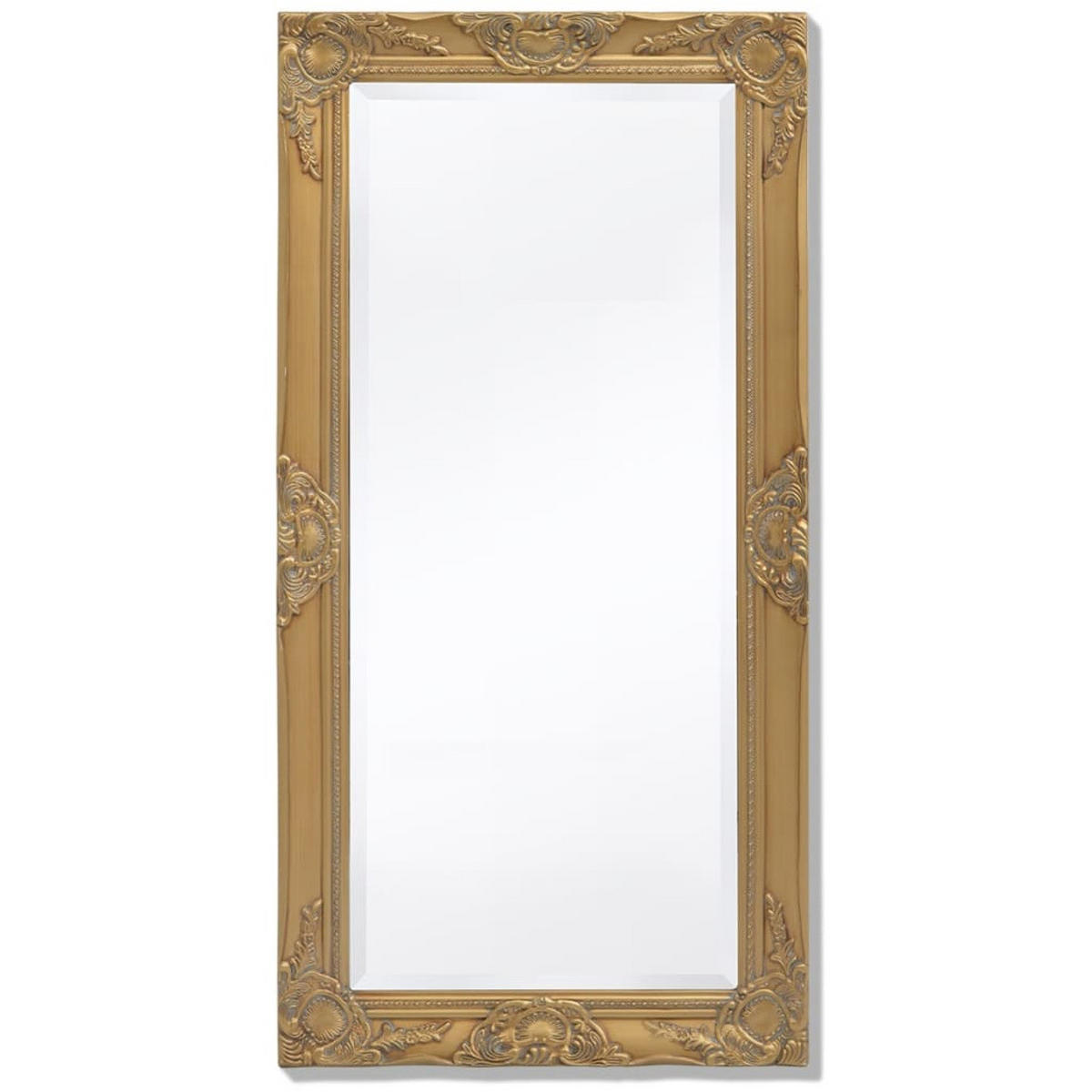 WANDSPIEGEL IM BAROCK-STIL 100X50 CM GOLDEN - Goldfarben, Holz (50/1/100cm) - vidaXL