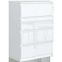 KOMMODE Weiß, Hochglanz 70/102/39 - Schwarz Hochglanz/Weiß, Holzwerkstoff (70/102/39cm) - RAUMHIRSCH FURNITURE