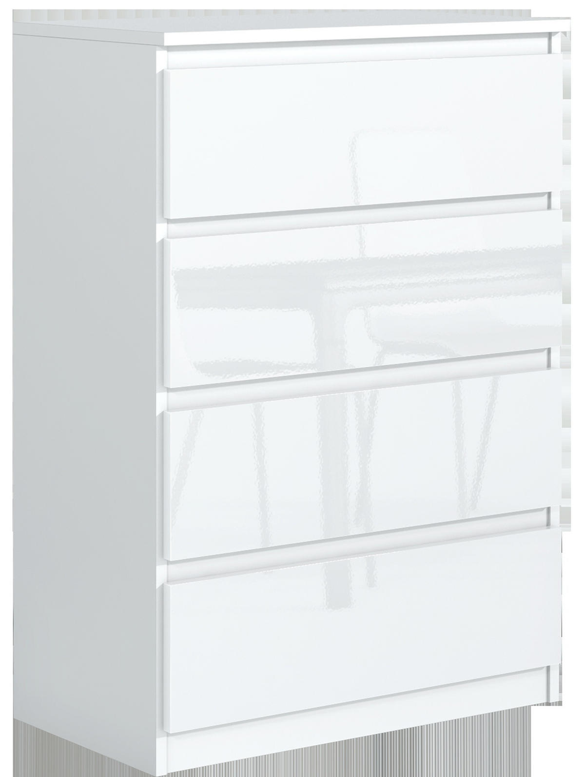 KOMMODE Weiß, Hochglanz 70/102/39 - Schwarz Hochglanz/Weiß, Holzwerkstoff (70/102/39cm) - RAUMHIRSCH FURNITURE