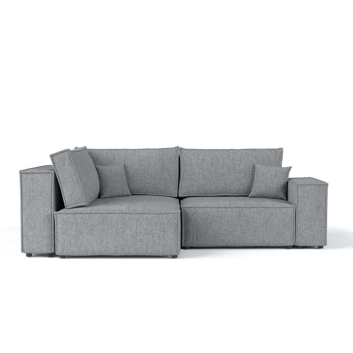 ECKSOFA AVION mit Schlaffunktion Grau im Neve Stoff - Schwarz/Grau, Holz/Holzwerkstoff (253/148cm) - AltaBeds