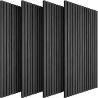 AKUSTIKPANEELE 4er Set Sonic Wall Iii, je 120 x 60 x 1,1 cm, Größe flexibel anpassbar, Eiche schwarz - Schwarz, Holz (60/1.1/120cm) - tectake