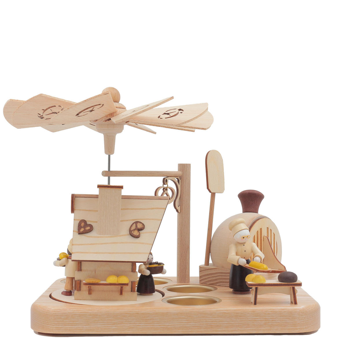 TISCH-RÄUCHER-PYRAMIDE Brezelbäckerei 23/16/20 cm - Multicolor, Holz (23/20/16cm)