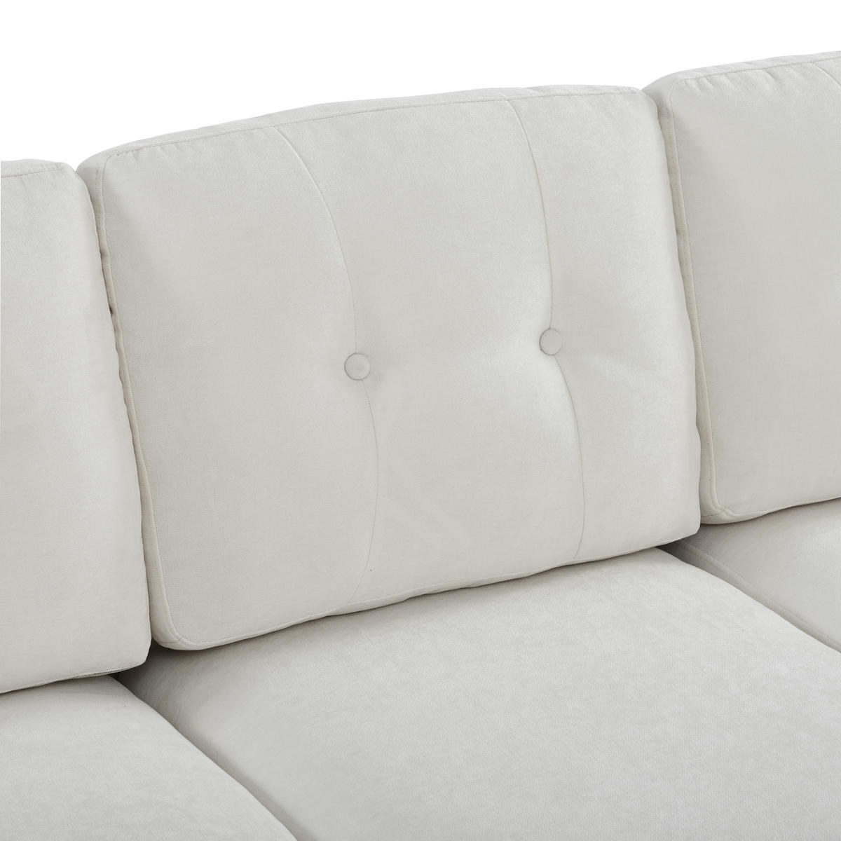WOHNLANDSCHAFT aus Chenille 268x128x84 cm mit Doppel-Chaiselongue, beige - Beige, Textil (128/84/268cm) - Luhomfu