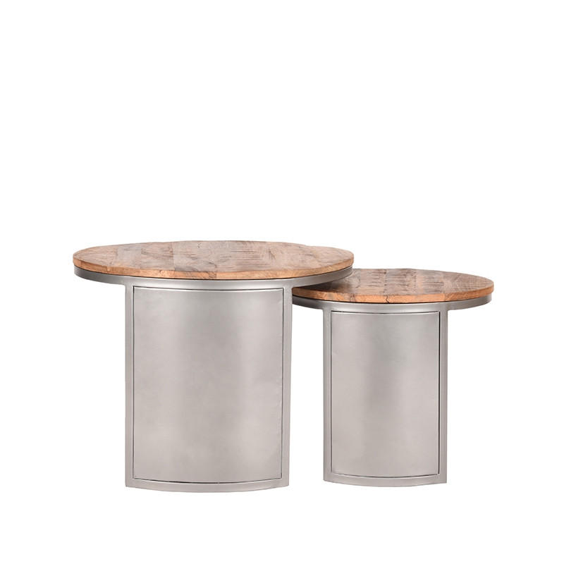 COUCHTISCH-SET Bunch Braun 60/60/45 cm - Braun, Holz (60/60/45cm) - LABEL51