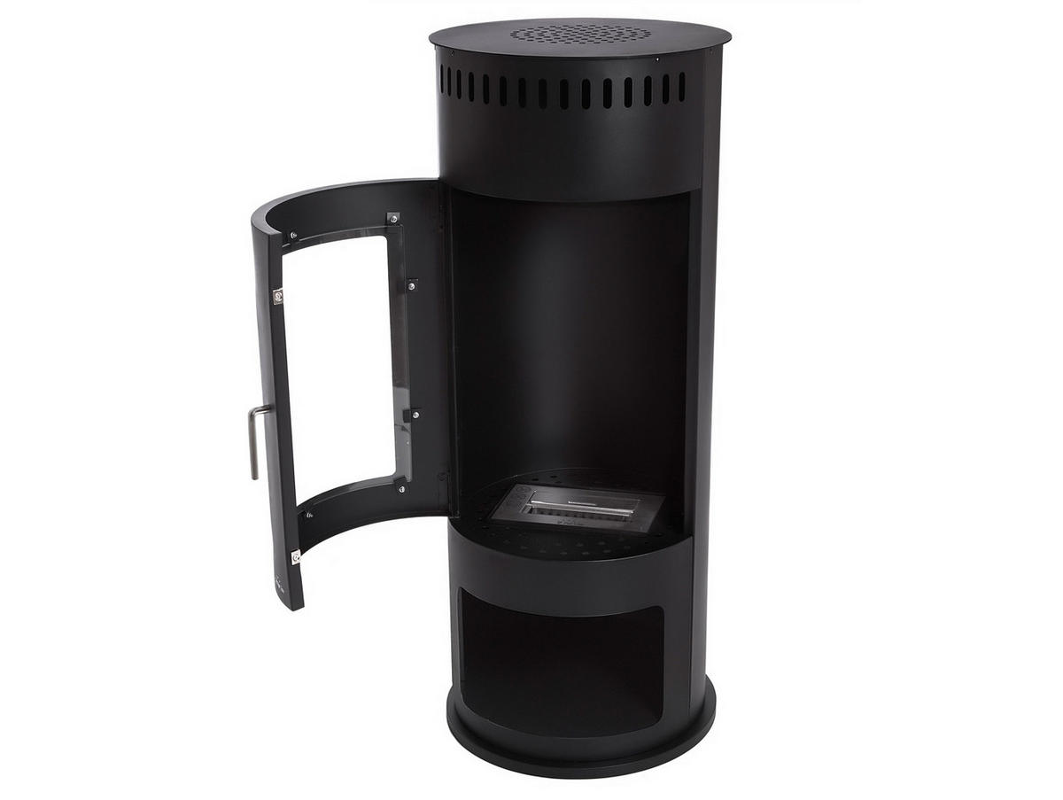 BIOETHANOL-OFEN Schwarz inklusive 2 L-Tank und 3 kW Leistung - Schwarz, Metall (46/112/46cm) - Purline