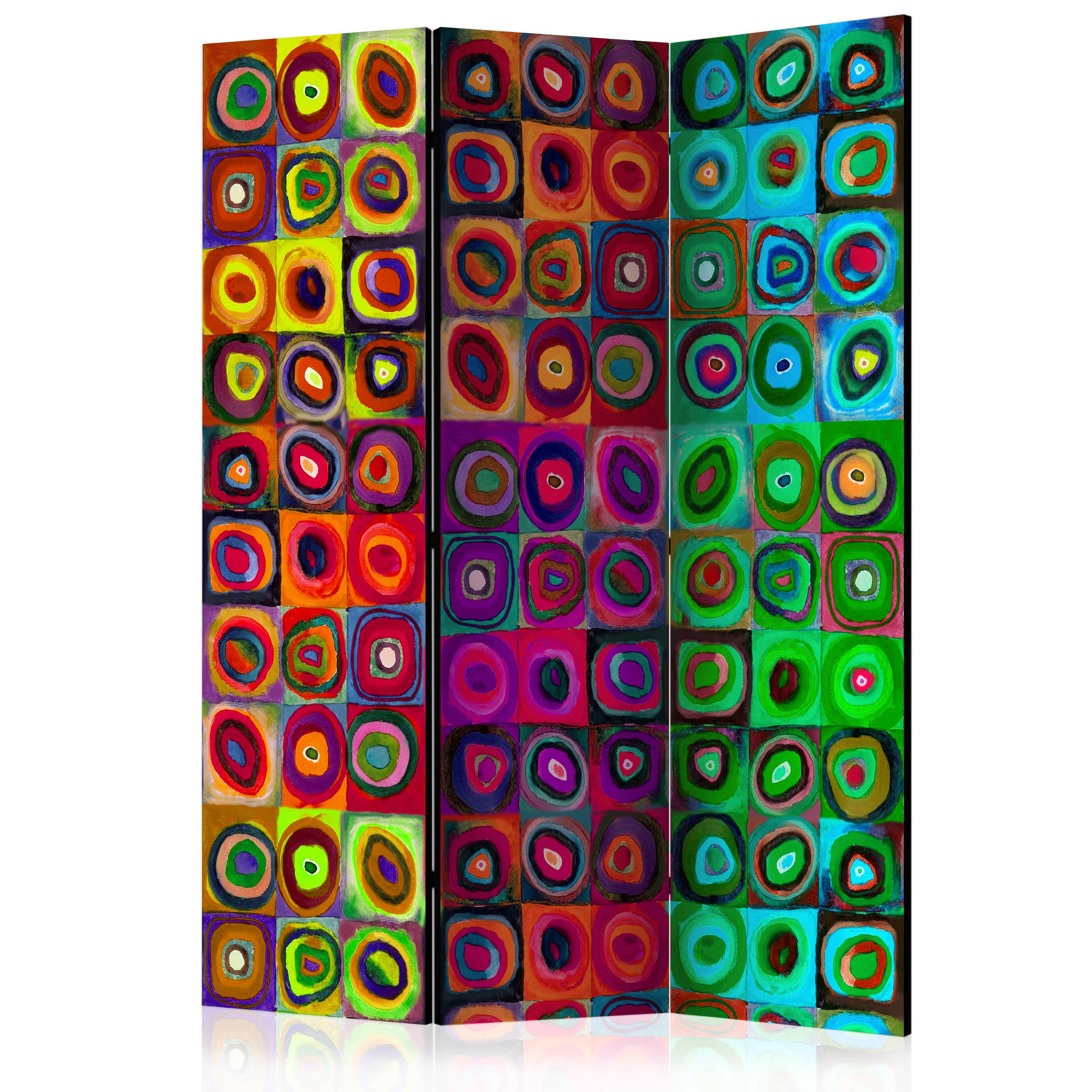PARAVENT Einseitig Bedruckter 3-tlg 135x172 cm Bunte abstrakte Formen - Multicolor, Holz/Textil (135/172/3cm) - Muralo