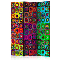 PARAVENT Einseitig Bedruckter 3-tlg 135x172 cm Bunte abstrakte Formen - Multicolor, Holz/Textil (135/172/3cm) - Muralo