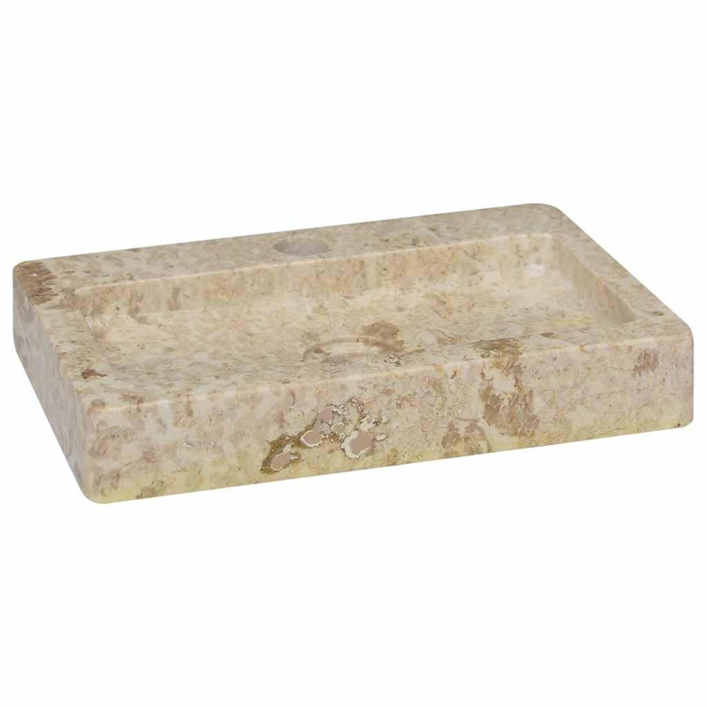 WASCHBECKEN Latham 38/24/6.5 cm - Creme, Stein (38/6.5/24cm) - Nettlife