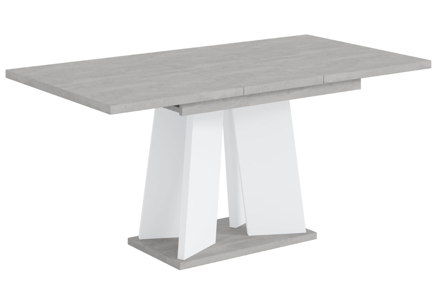 ESSTISCH ausziehbar 120 -160x90x75 cm - Betonoptik K350/Weiß - UFOM - Weiß, Holzwerkstoff (120/90/75cm) - ALTDECOR