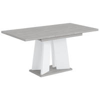 ESSTISCH ausziehbar 120 -160x90x75 cm - Betonoptik K350/Weiß - UFOM - Weiß, Holzwerkstoff (120/90/75cm) - ALTDECOR