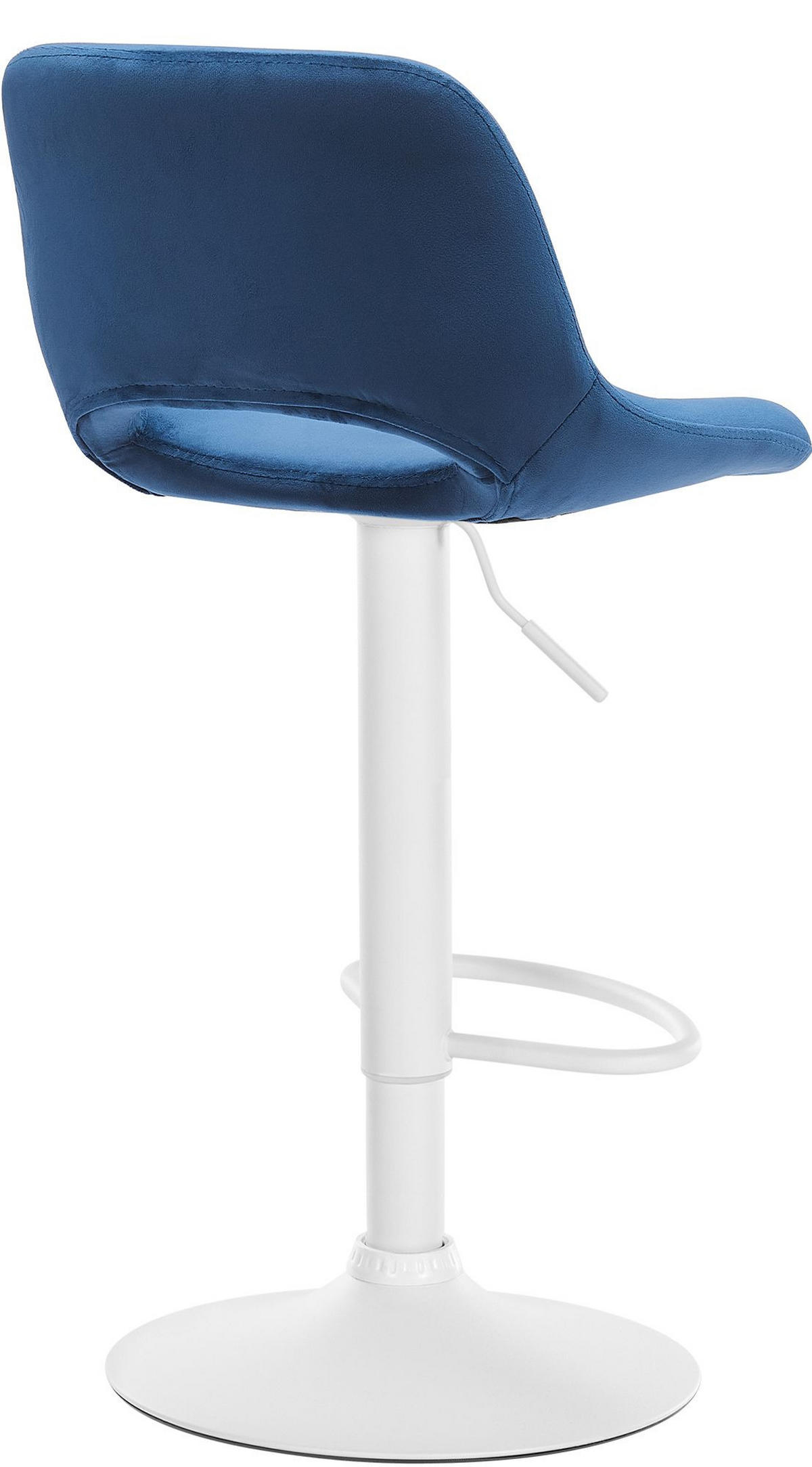 BARHOCKER 2er Set Samt blau - Blau/Weiß, Textil/Metall (42/86/46cm) - CLP