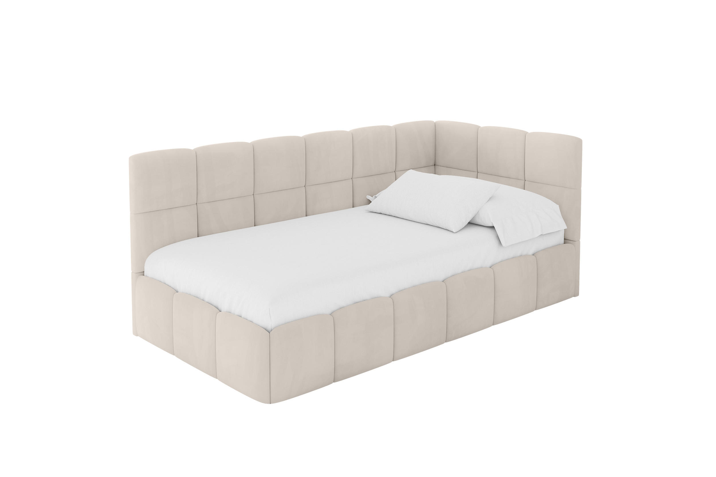 ALTDECOR JEDNOLŮŽKOVÁ POSTEL pro mládež s úložným prostorem vlevo, bez matrace - LIVY 90x200 béžová