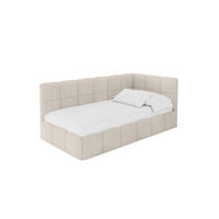 EINZELBETT Jugendbett mit Bettkasten Links, mit Matratze - LIVY 100x200 Beige - Beige, Holzwerkstoff/Textil (100/200cm) - ALTDECOR