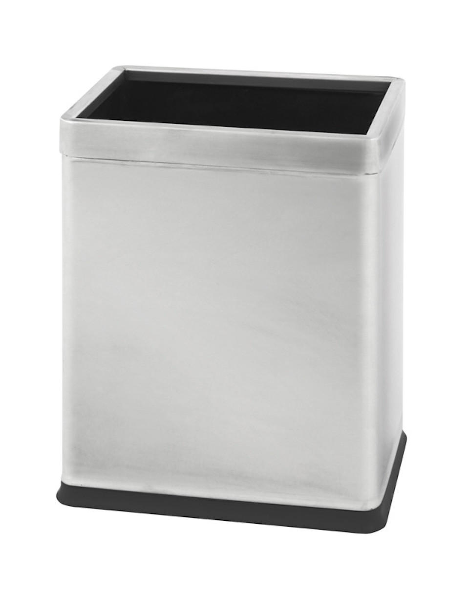MÜLLEIMER Doppelwandiger Eckiger Edelstahl 10 Liter 27,5 x 16,5 x 22,5 cm Silber - Silberfarben, Metall (16.5/27.5/22.5cm) - PROREGAL