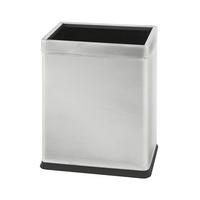 MÜLLEIMER Doppelwandiger Eckiger Edelstahl 10 Liter 27,5 x 16,5 x 22,5 cm Silber - Silberfarben, Metall (16.5/27.5/22.5cm) - PROREGAL