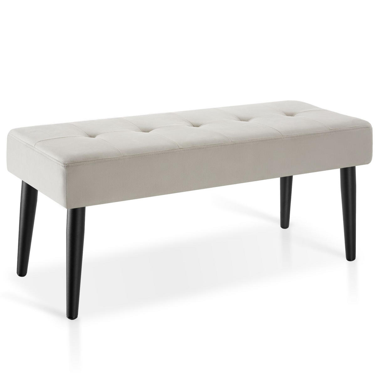 SITZBANK Glora, Belastbarkeit 220 kg, 95 x 38 x 45 cm, Samtoptik taupe - Taupe, Holz (95/45/38cm) - tectake
