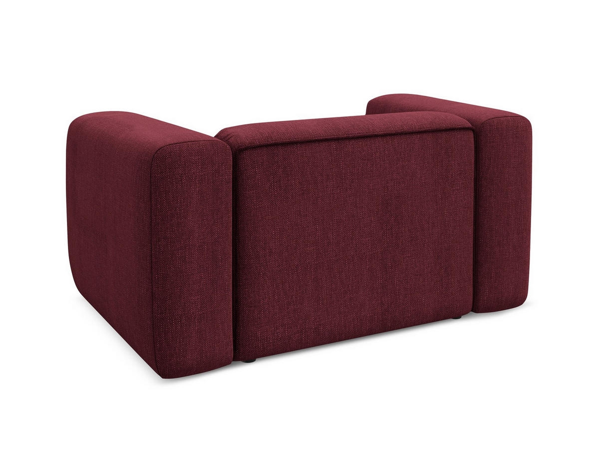 SESSEL Chenille Stoff Rot - Rot/Weinrot, Kunststoff/Textil (137/70/89cm) - Makamii