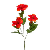 KUNSTBLUME Künstlicher Hibiskus Zweig - Tara 82 cm - Rot, Kunststoff (82cm) - Emerald