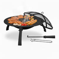 FEUERSCHALE - Schwarz, Kunststoff/Metall (60/37/60cm) - Relaxdays