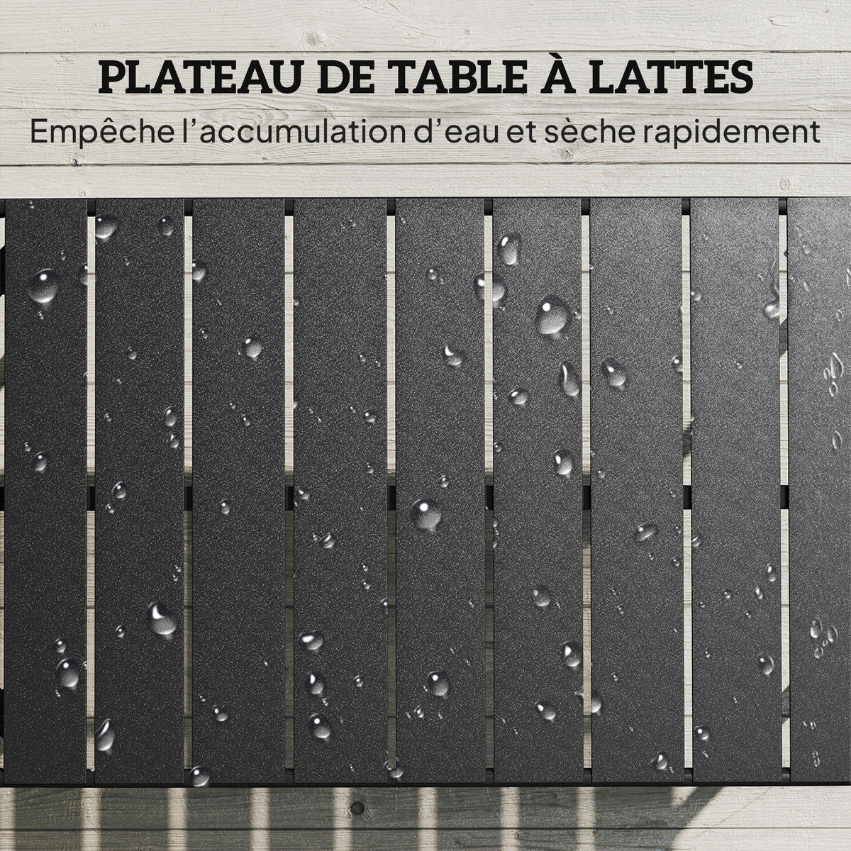 GARTENBEISTELLTISCH DE-14224 verzinkter Stahl mit Lattenrost Schwarz - Schwarz, Metall (90/50/43cm) - ComfortXL