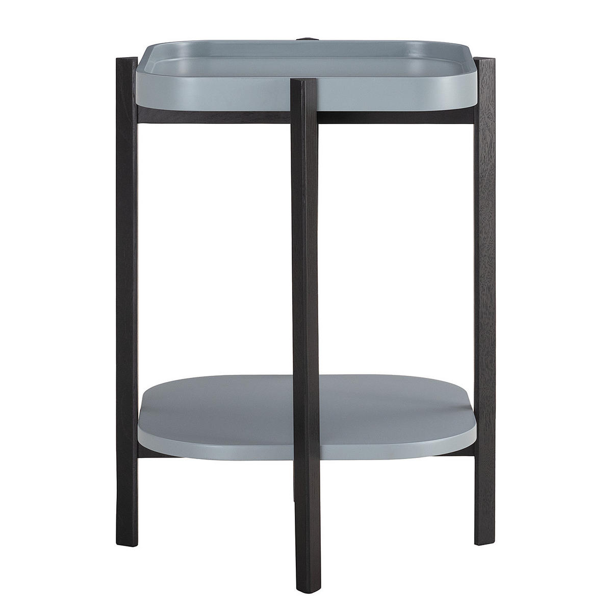 BEISTELLTISCH - Eiche massiv / MDF - Blaugrau/Schwarz, Holz/Holzwerkstoff (47/47/60cm) - home24