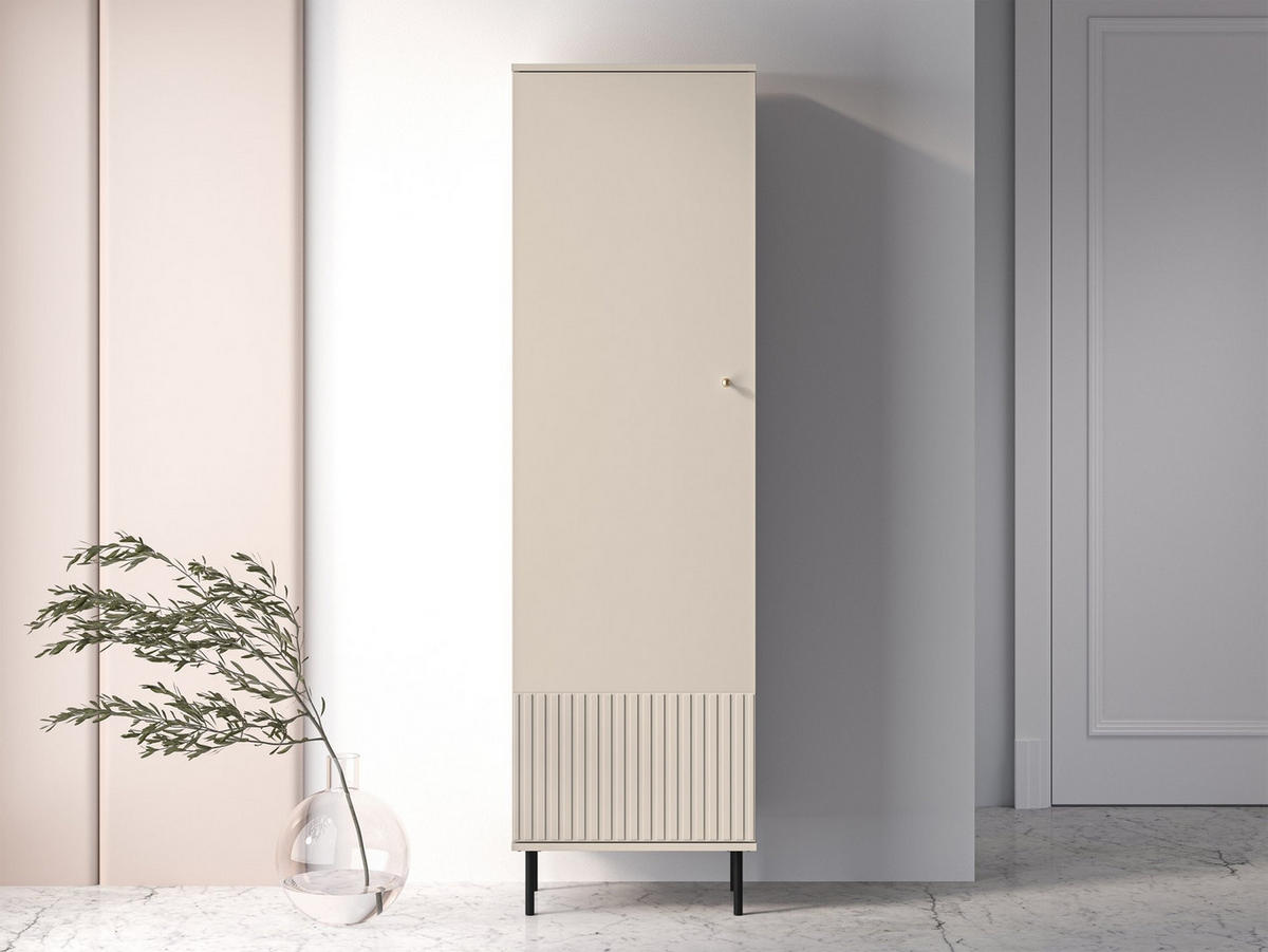 GARDEROBENSCHRABK Caletto Beige 55 cm - Beige/Goldfarben, Holzwerkstoff/Metall (55/190/34cm) - Selsey