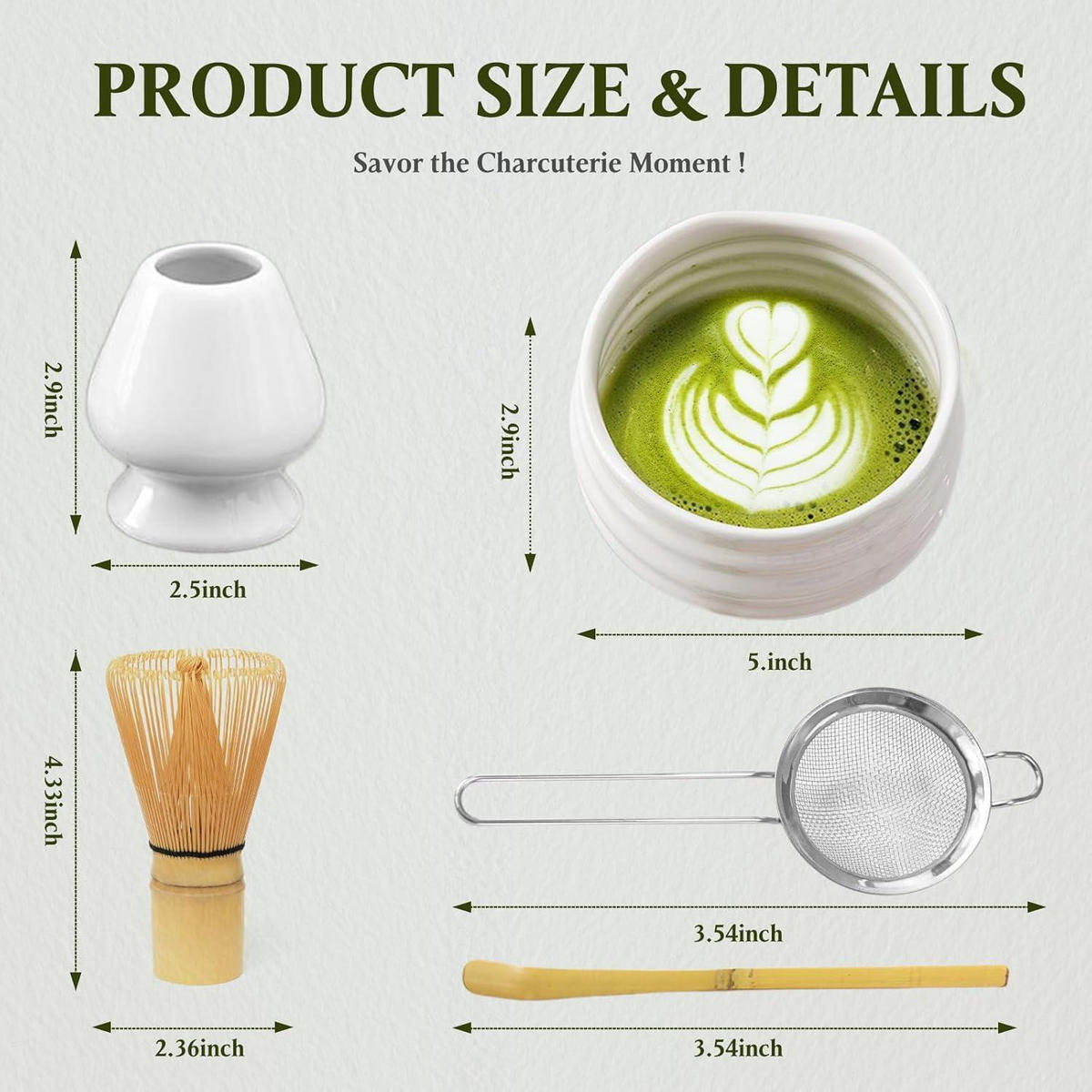 MATCHA Set 5-teiliges Set - Weiß, Keramik (12.7/7.4/12.7cm)