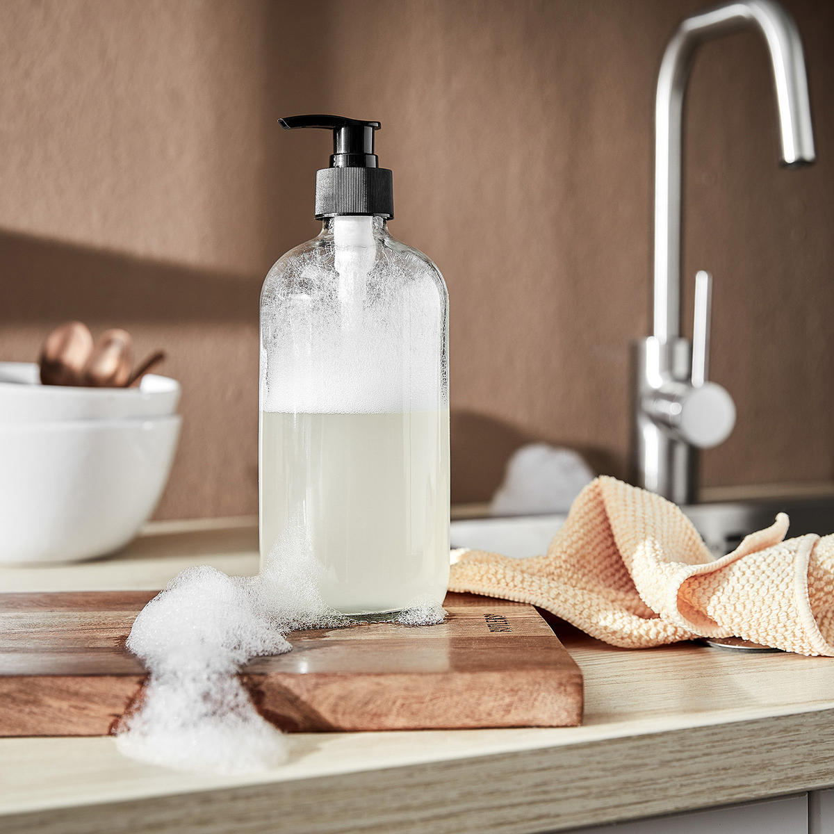 SPÜLMITTELSPENDER Eco - Transparent, Kunststoff (7/21/7cm) - Butlers