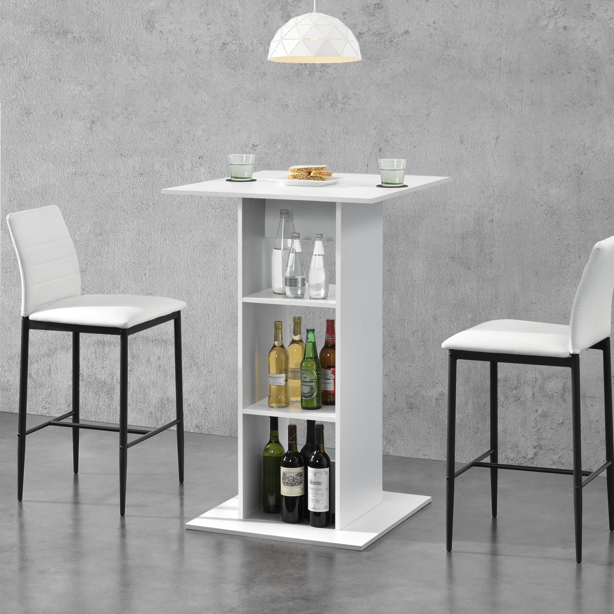 BARTISCH Visby - Weiß, Holzwerkstoff (70/110/70cm) - [en.casa]