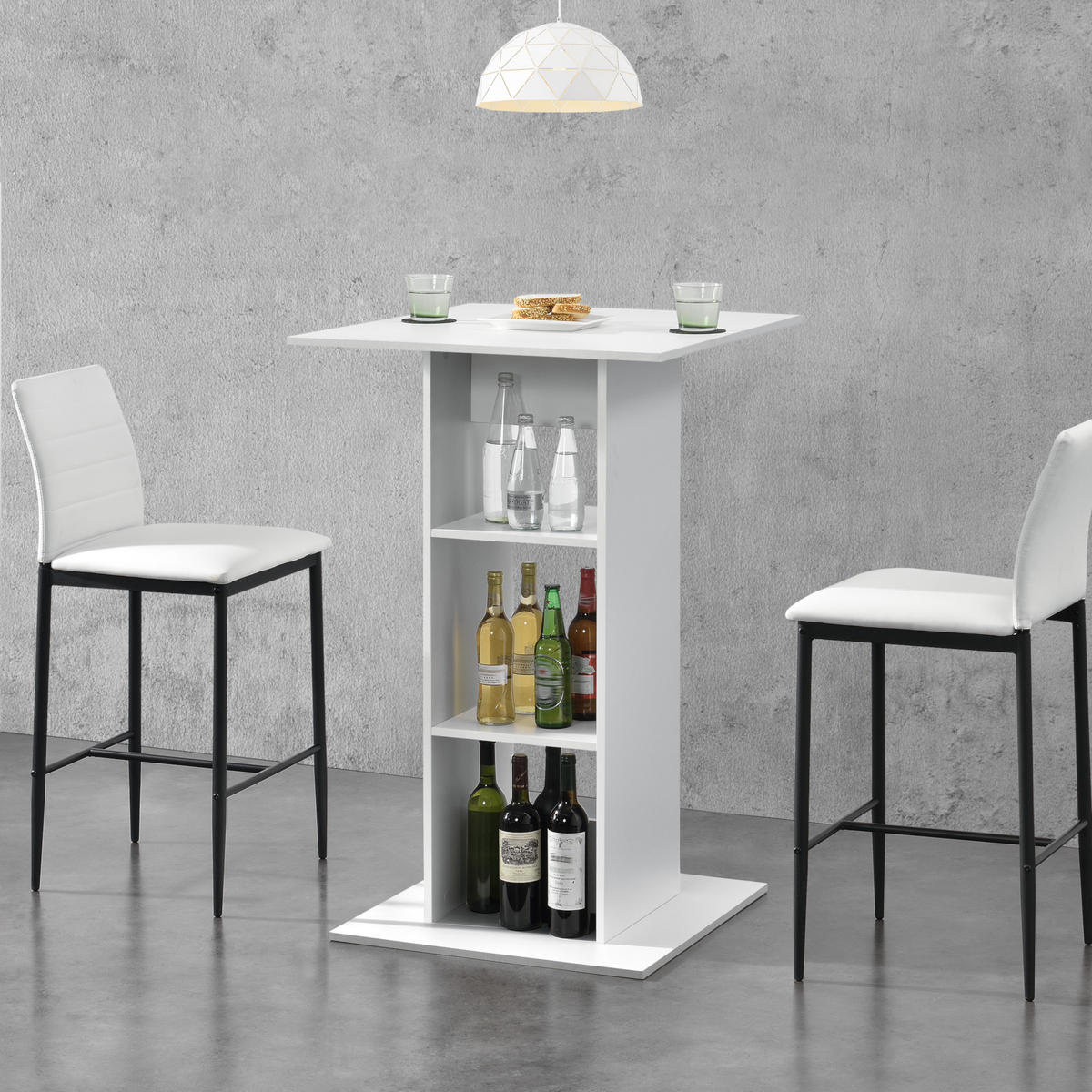 BARTISCH Visby - Weiß, Holzwerkstoff (70/110/70cm) - [en.casa]