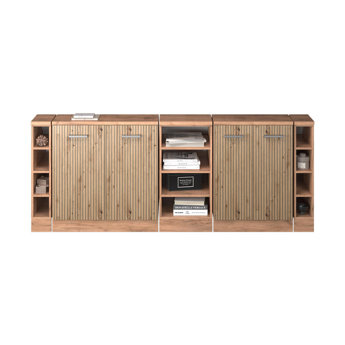 KUHINJSKI ORMAR ZA KOSINE KROVA R-Line Hrast Artisan 210 cm Set od 5 ormarićnih korpusa, dubina 60 cm - hrast medunac/hrast Artisan, drvni materijal (210/83.8/60cm) - Vicco