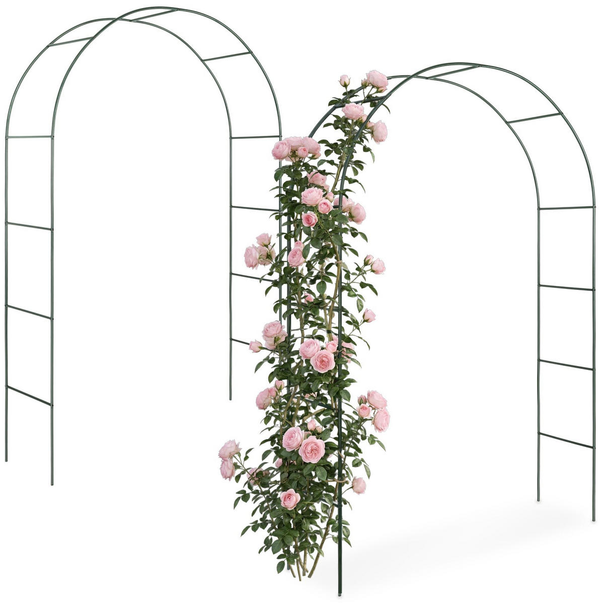 ROSENBOGEN 2er Set, 140 x 40 x 240 cm, grün - Grün, Metall (40/240/140cm) - tectake