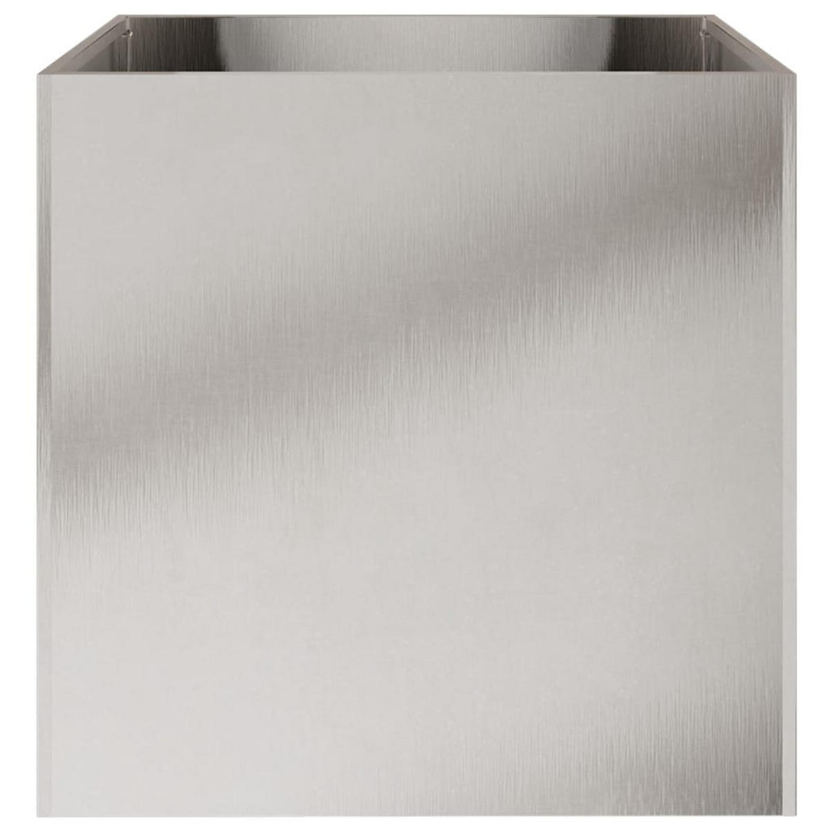 PFLANZKÜBEL 2er Set Silbern 49/47/46 Cm Edelstahl - Silberfarben, Metall (49/46/47cm) - vidaXL