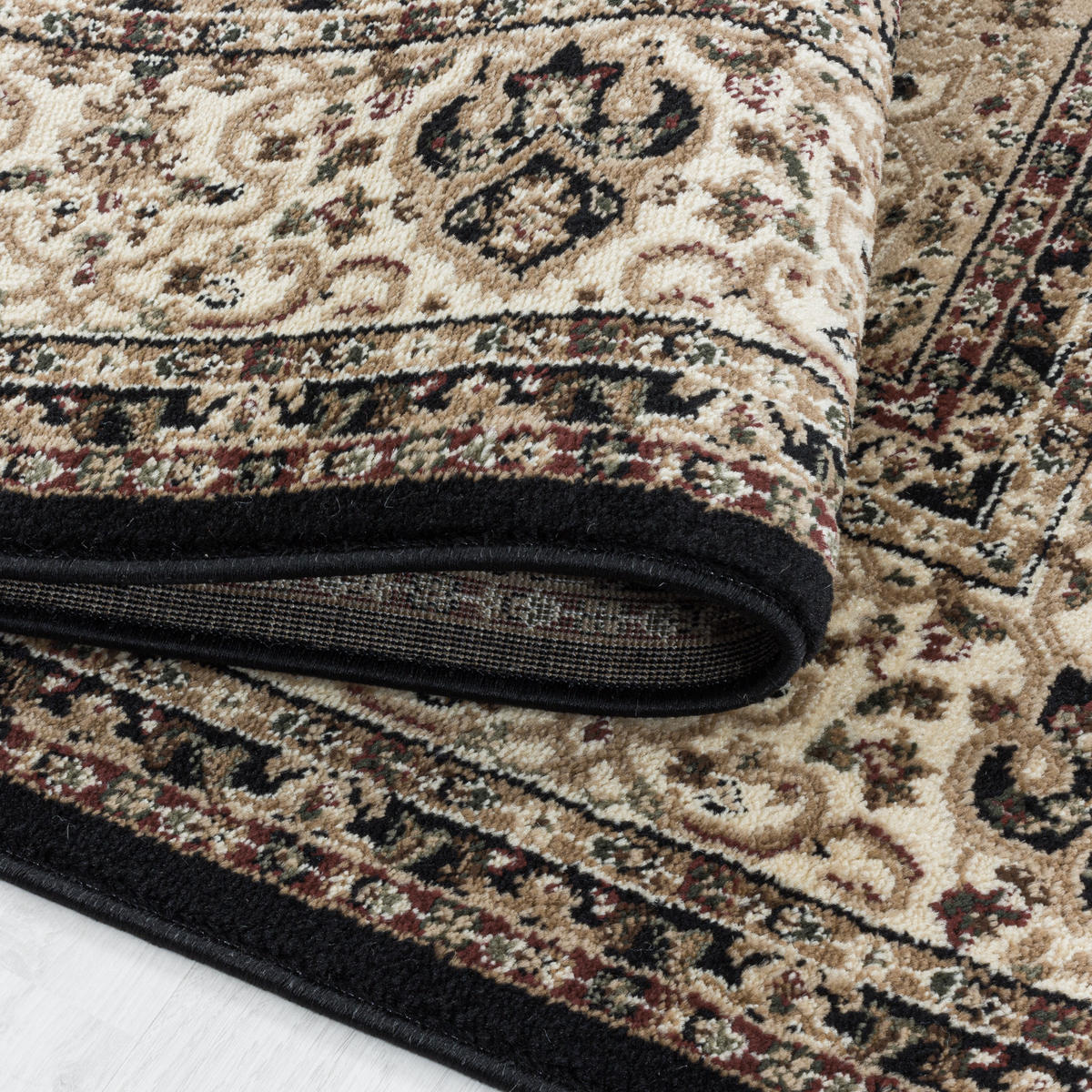 TEPPICH Kurzflor GEISLER in Schwarz, orientalisch, aus Polypropylen, 200 x 290 cm - Beige, Textil (200/290cm) - KADIMA DESIGN