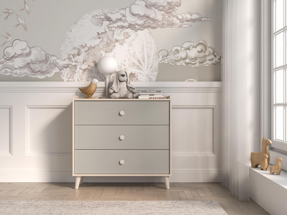 KOMMODE MEVEL Grau 90x40x85 cm - Grau, Holzwerkstoff (90/85/40cm) - FURNLUX