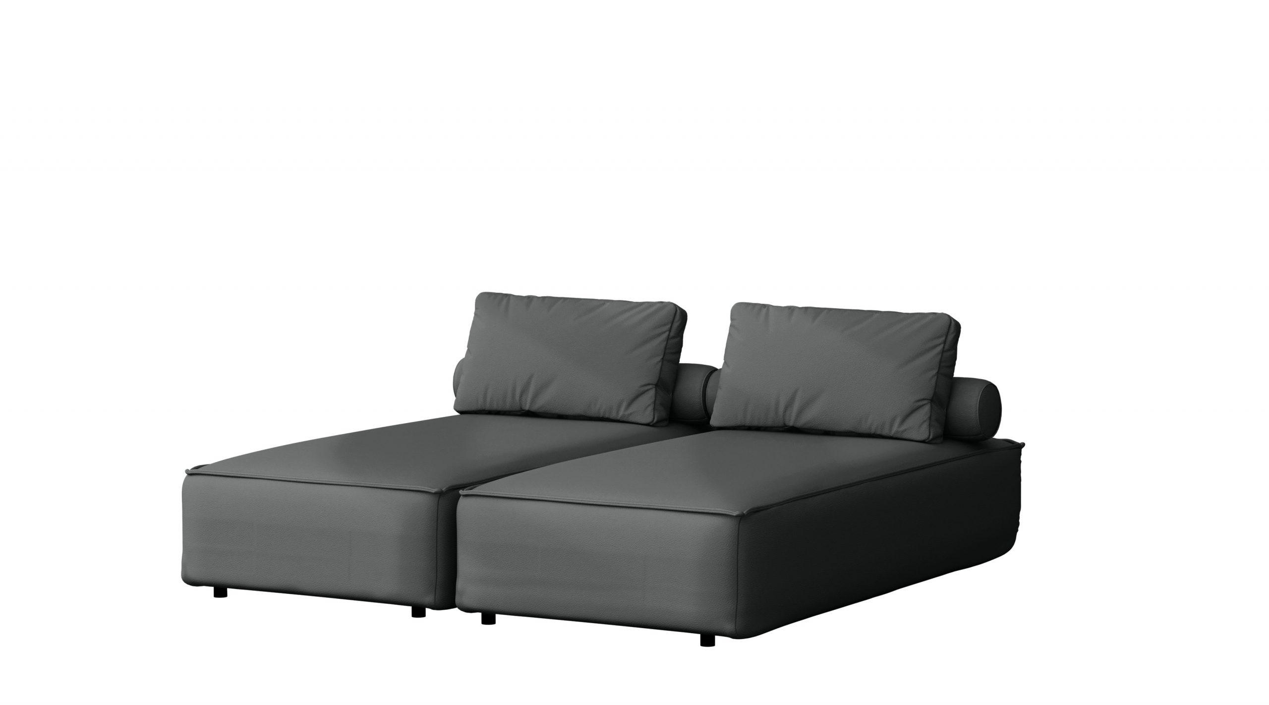 GARTENCHAISELONGUE Doppelter MALIBU Anthrazit - Anthrazit, Holz (180/73/194cm) - Kaiser Möbel