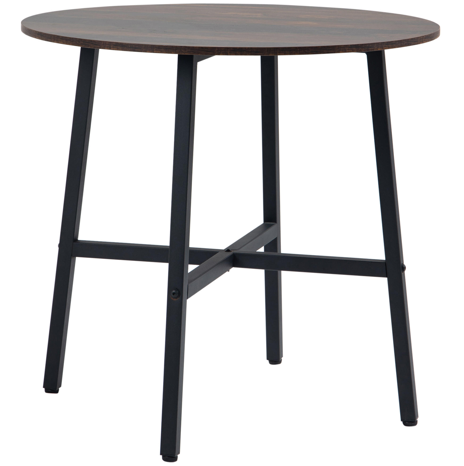 ESSTISCH aus Holzwerkstoff und Metall 80x80x76 cm Braun für 4 Personen mit rutschfesten Fußpolstern - Braun, Holzwerkstoff (80/80/76cm) - Modfu