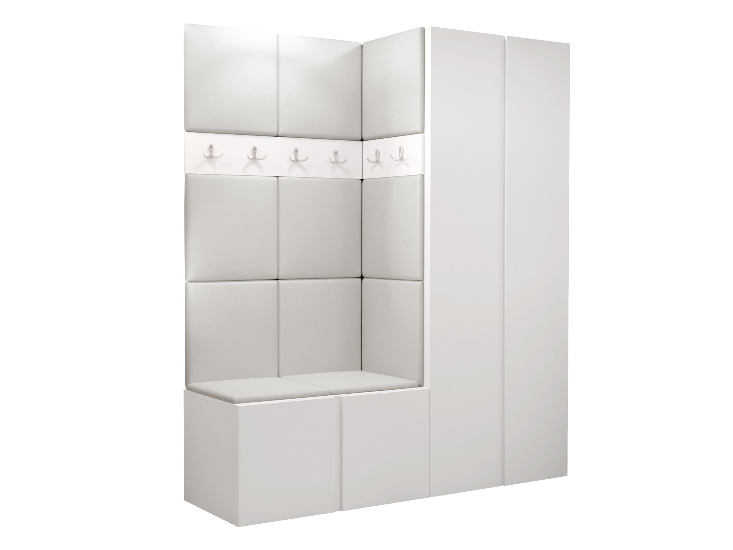 GARDEROBEN-SET Orion III - Weiß, Holzwerkstoff/Kunststoff (158/186/46cm) - MIRJAN24