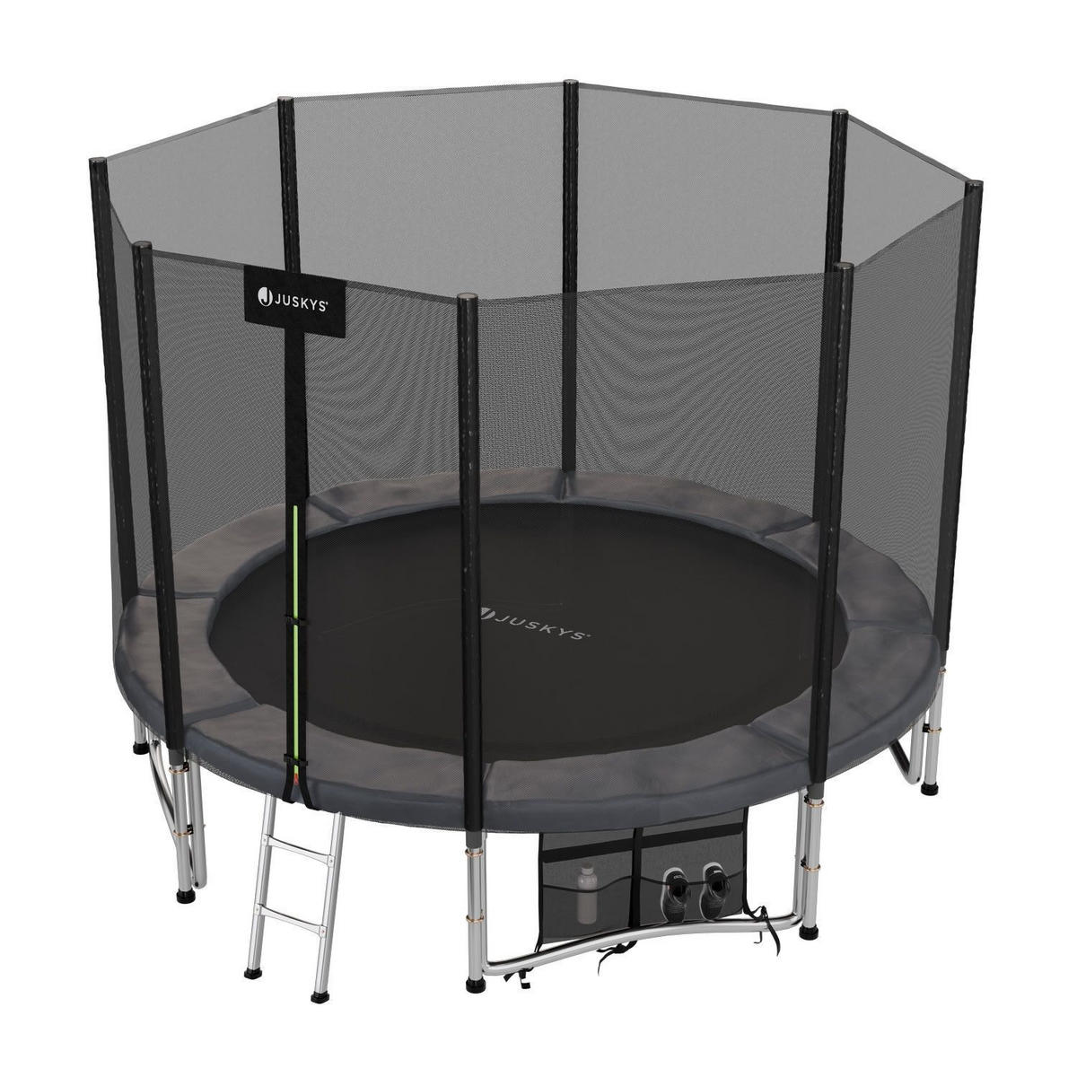 TRAMPOLIN JumpMaster L 305cm schwarz - Schwarz, Metall (305/305cm) - Juskys