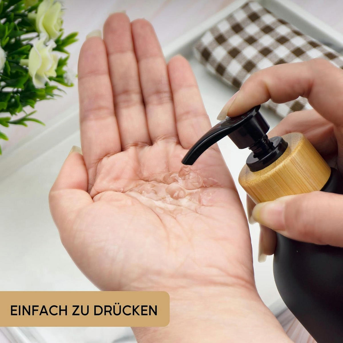 SEIFENSPENDER 3-teiliges Set 500ml PET Schwarz mit Etiketten - Schwarz, Kunststoff (7.4/19/7.4cm)