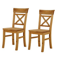 ESSZIMMERSTUHL - Kiefer massiv, 2er-Set - Kieferfarben, Holz (45/94/43cm) - home24