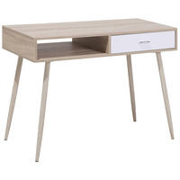 SCHREIBTISCH heller Holzfarbton 100/48/76 cm Deora - Hellgrau, Holzwerkstoff (48/100/76cm) - Beliani