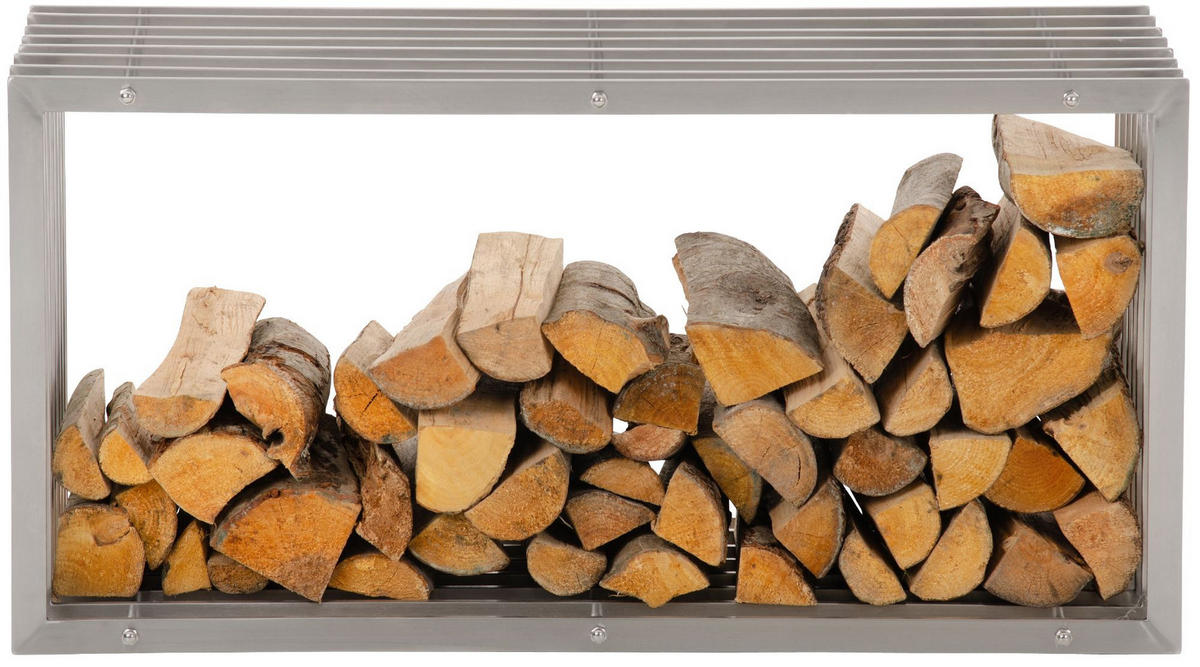 KAMINHOLZREGAL 50/40/100 cm Metall edelstahl - Edelstahlfarben, Metall (50/100/40cm) - CLP