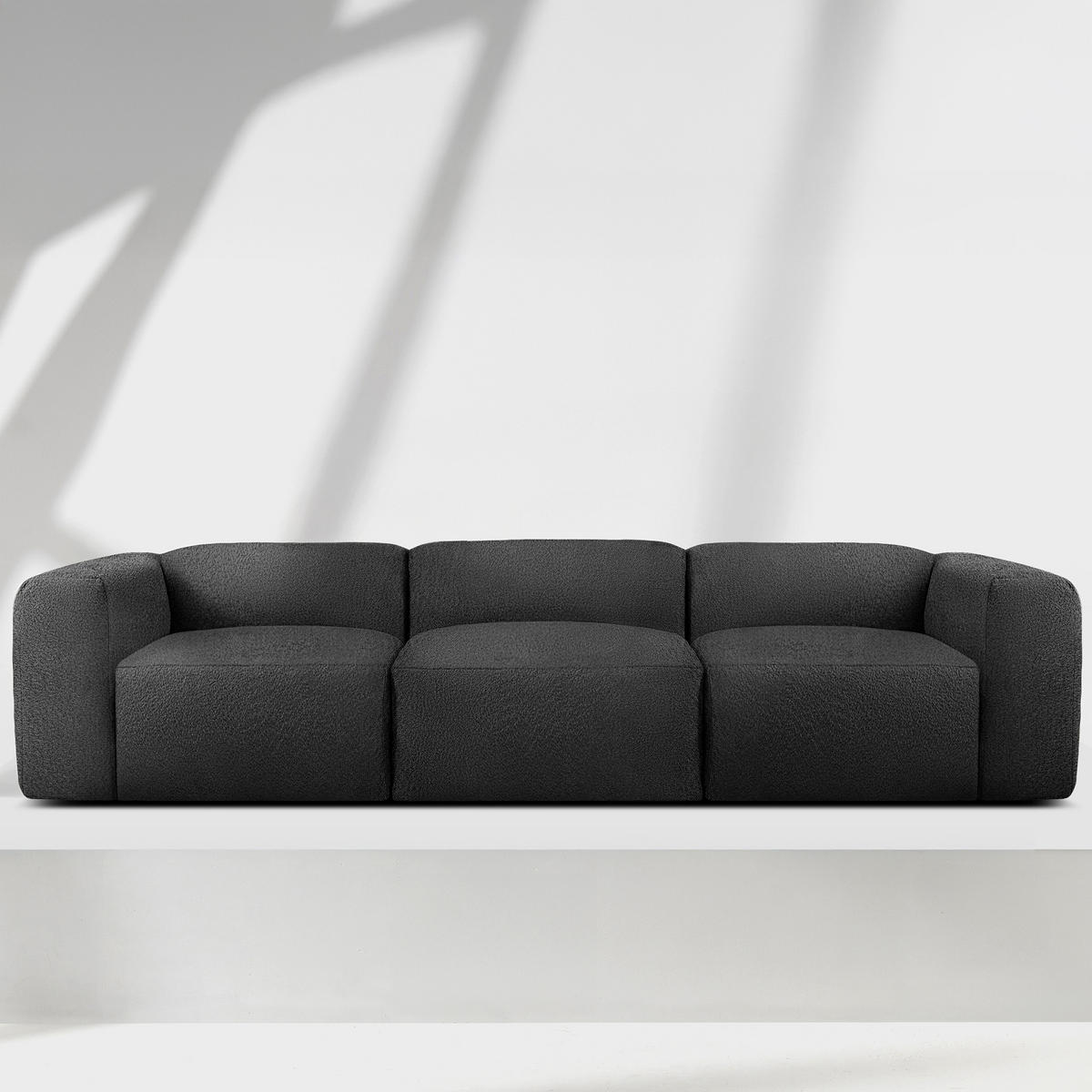 3-SITZER SOFA BUFFO, Dunkelgrau - Dunkelgrau, Holz/Holzwerkstoff (290/73/96cm) - KONSIMO®