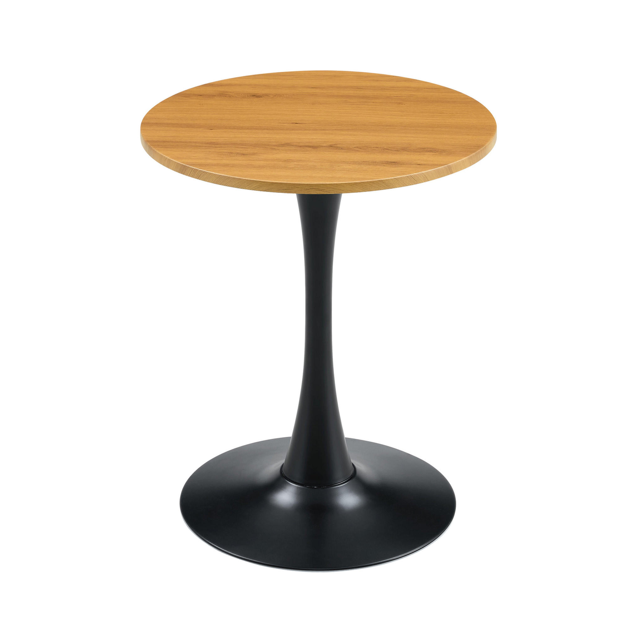 BEISTELLTISCH rund 60/60/72 cm Schwarz Holzoptik aus MDF mit Metallfuß - Naturfarben, Holzwerkstoff (60/60/72cm) - OKWISH
