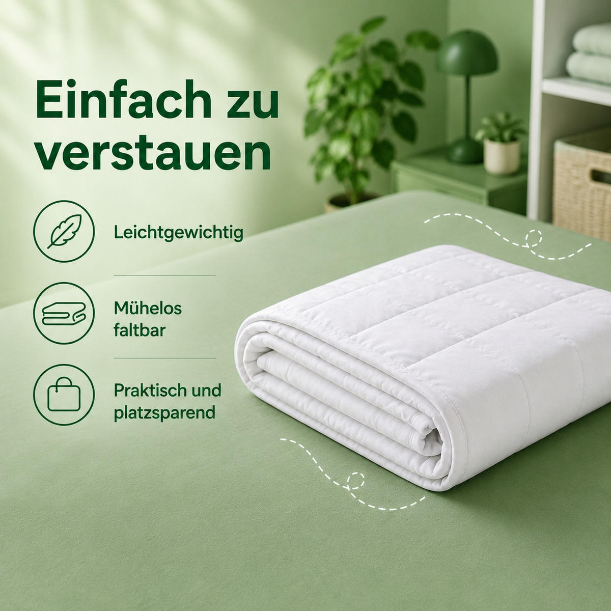SOMMER Bettdecke 135x200 cm – Leichte Mikrofaser Steppdecke, Atmungsaktiv & Hautfreundlich, Waschbare Sommerdecke in Weiß - Weiß, Textil (135/200cm) - Schlaftroll