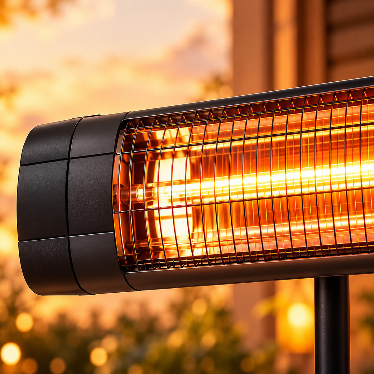INFRAZÁŘIČ Černý 2500 W - černá, kov/plast (87/195/67cm) - Relaxdays