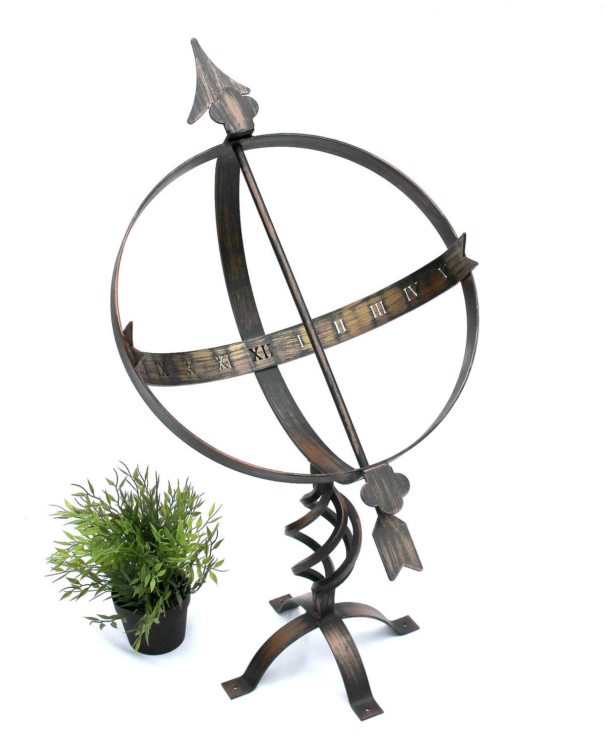 SONNENUHR Garten Metall Patina Wetterfest 70 cm - Weiß, Metall (50/70/40cm) - DanDiBo