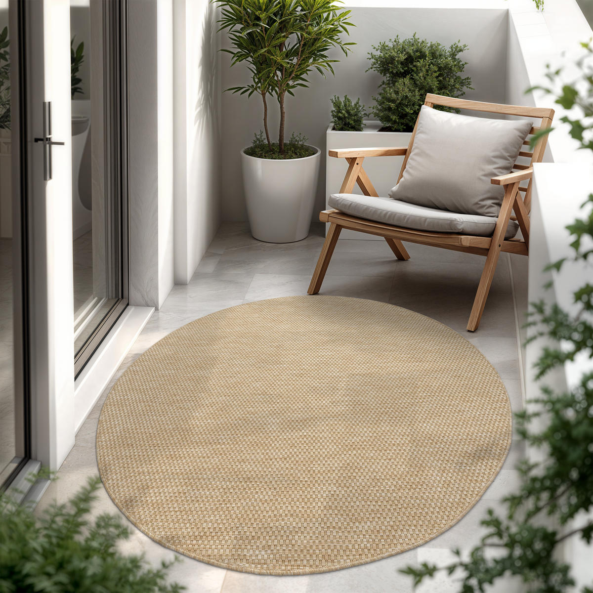 OUTDOORTEPPICH 160/160 cm Venedig 165 - Naturfarben, Textil (160/160cm) - Paco Home