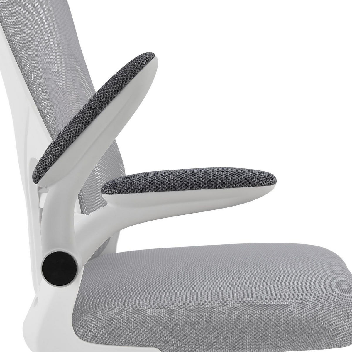 BÜROSTUHL Baltimore Weiß Grau - Grau, Kunststoff (59/123/60cm) - Juskys